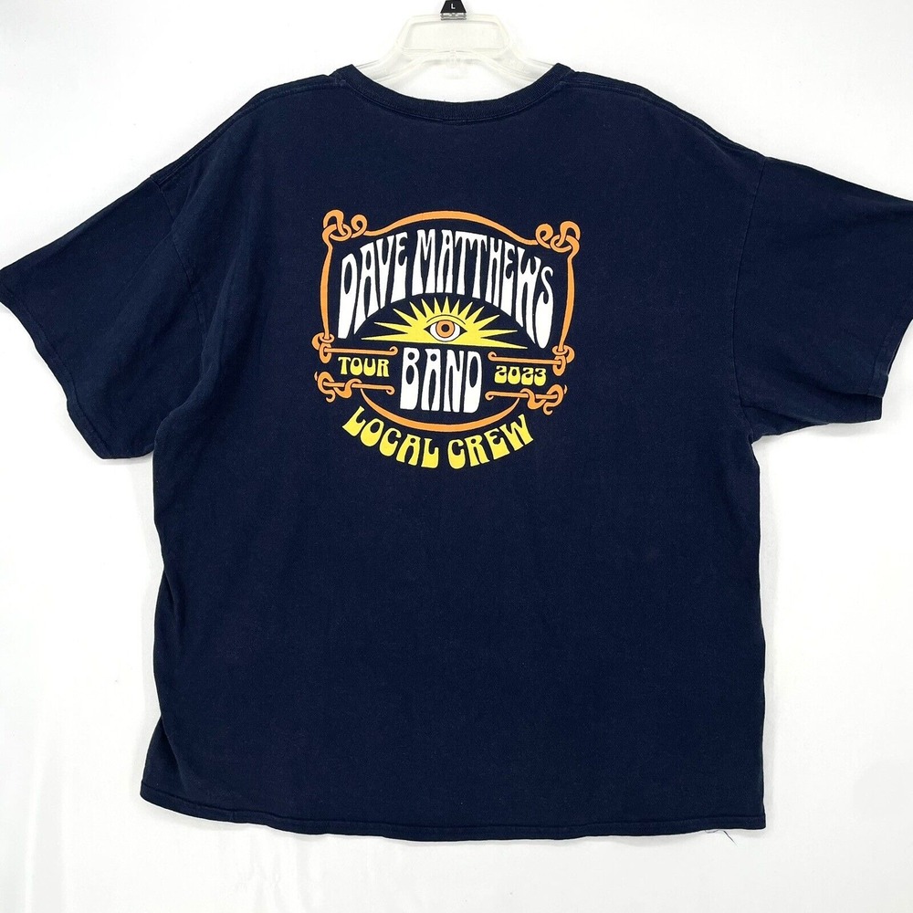 Dave Matthews Band Tour 2023 Local Crew T Shirt Size XL Blue Double Sided Tee